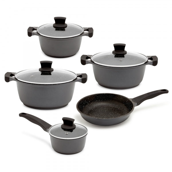 5 Piece Non-Stick Hard Anodized Aluminium Cookware Set