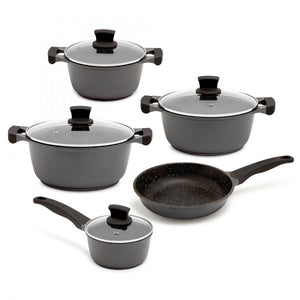 5 Piece Non-Stick Hard Anodized Aluminium Cookware Set